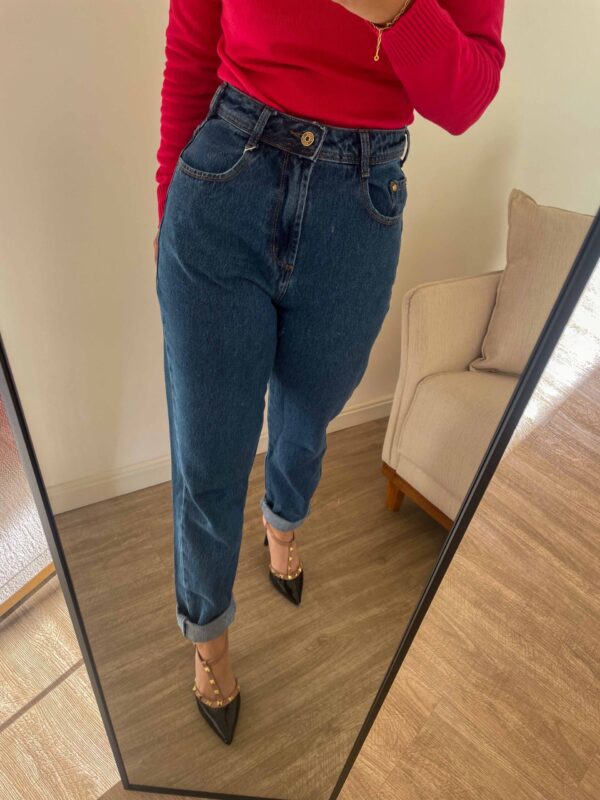 CALÇA MOM JEANS ESCURO