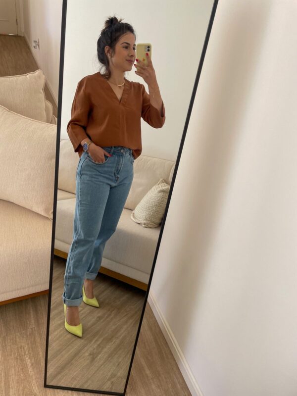 CALÇA MOM JEANS CLARO